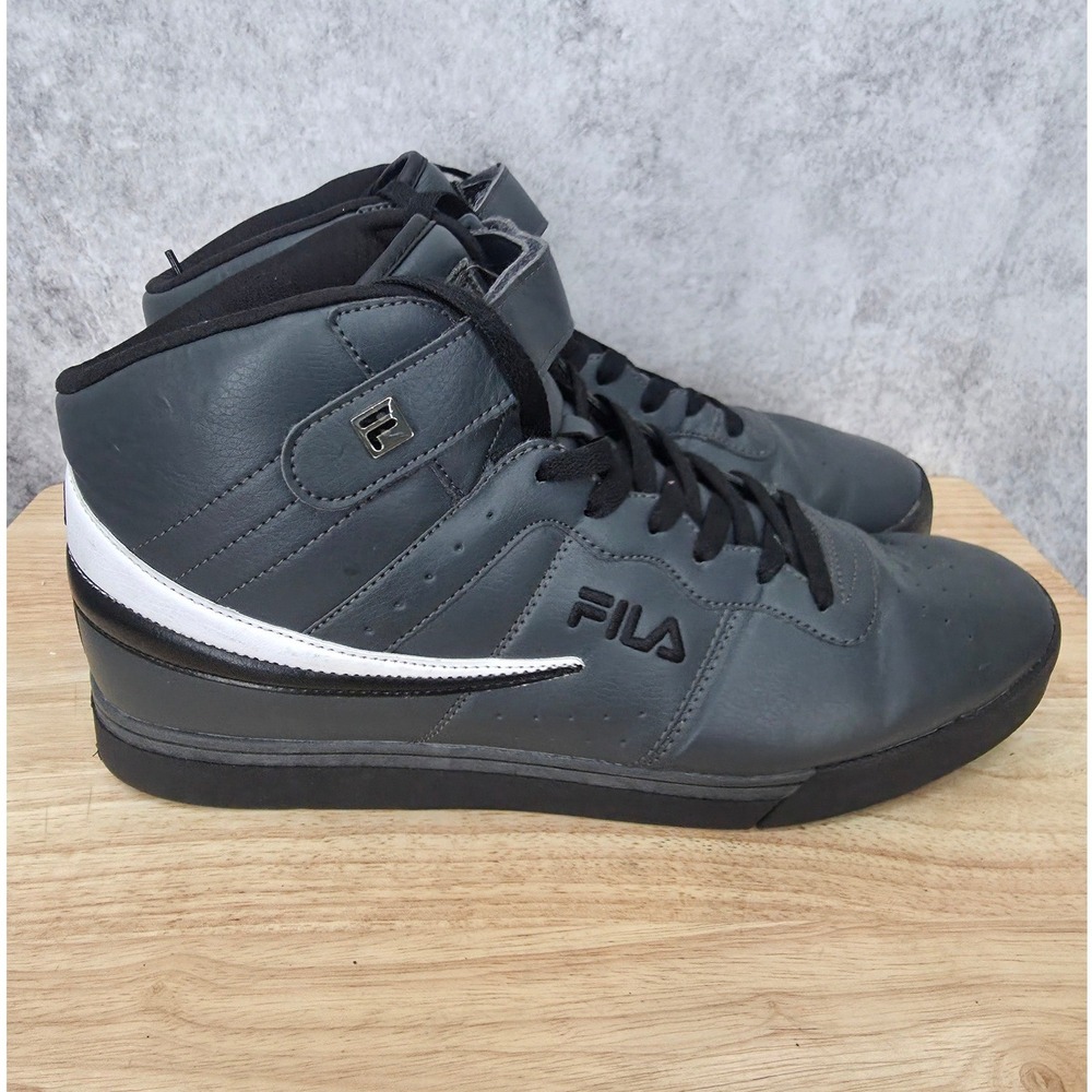 Fila Vulc 13 Mid Plus Sneakers Mens 13 Gray Leather High Top Casual 1SC60526-052